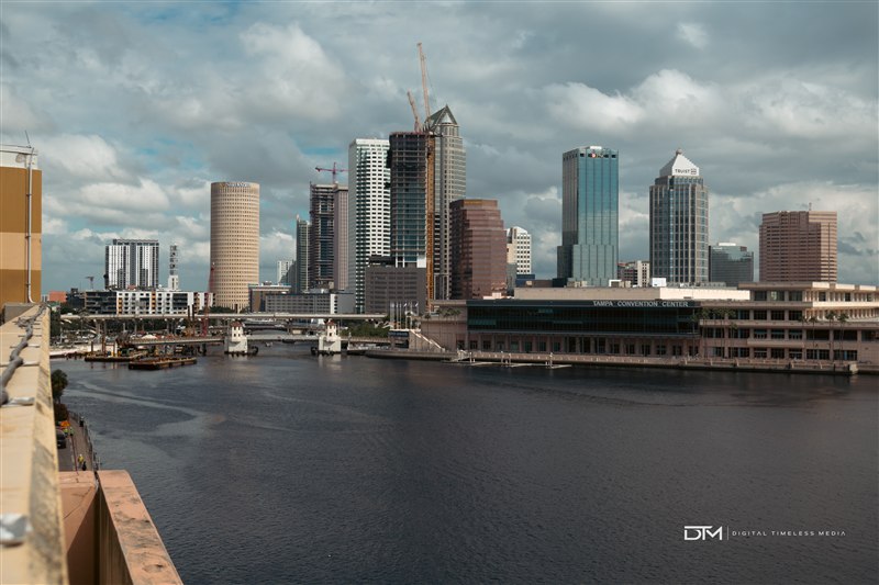Waterfront architecture and skyline